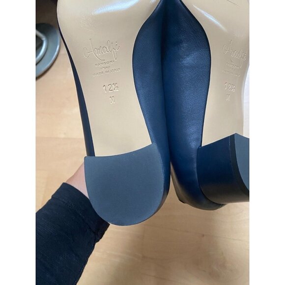 Amalfi by Rangoni BNWT "Paco" navy blue block heel NEW pointed toe pump classic - Picture 7 of 10